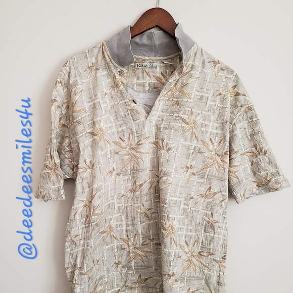 Batek Bay Other - Batek Bay Leaf Print Large Cotton Polo